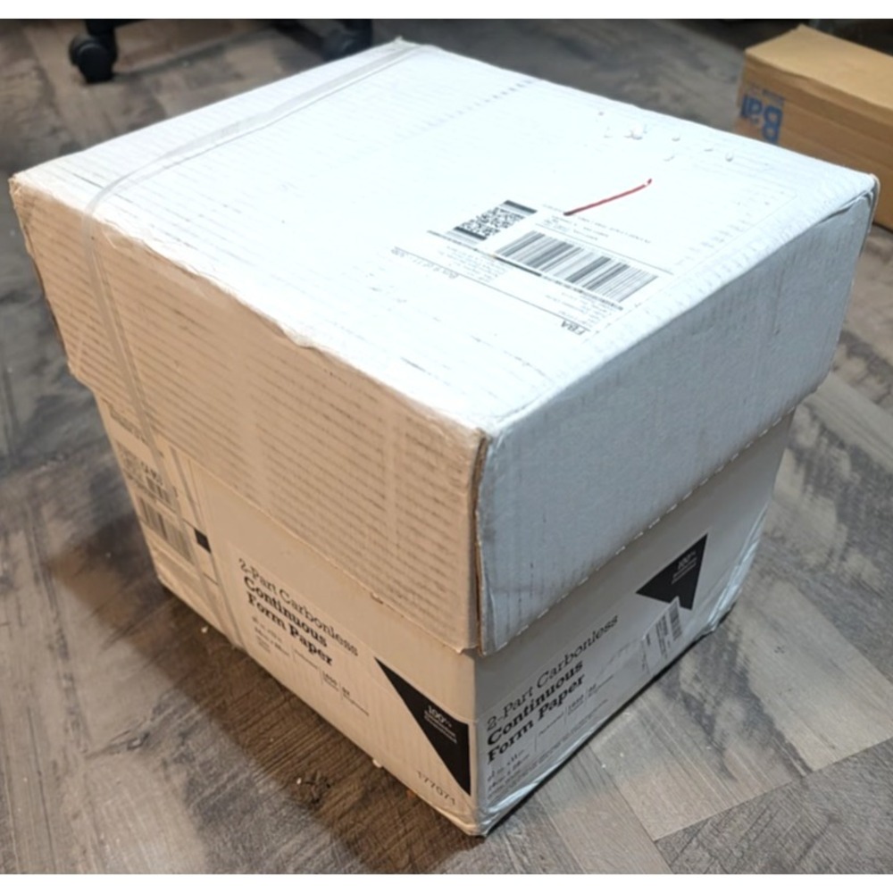 Full Case Staples 2-Part Carbonless Continuous Form Paper Computer Tractor Paper